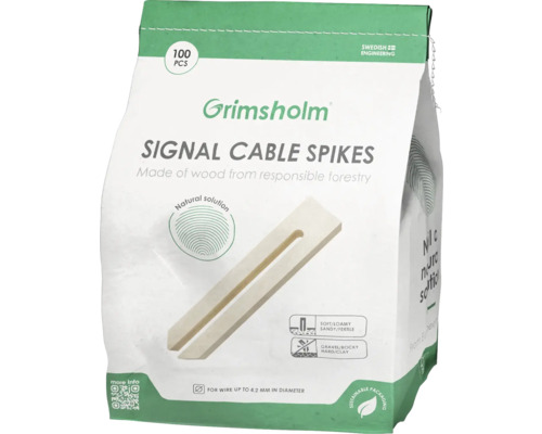 Grimsholm signalkabelspikar av trä, 100 stycken, lämpliga för tråd upp till 4,2 mm diameter