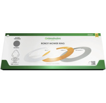 Grimsholm Green Robotgräsklipparring förpackning med materialinformation och storleksangivelser