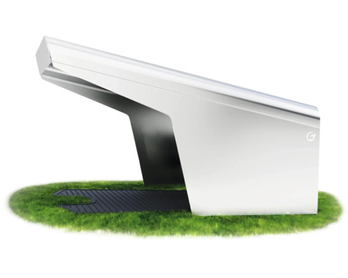 Metallskydd på gräsmatta