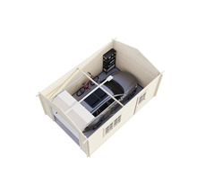 Trägarage med bil, cykel och hylla