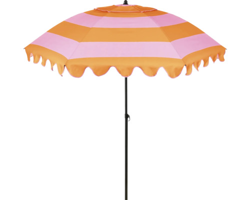 Parasoll MICA randigt Ø197cm H 238cm orange Strandparasoll med randigt mönster