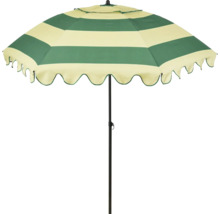 Randigt parasoll med vågig kant