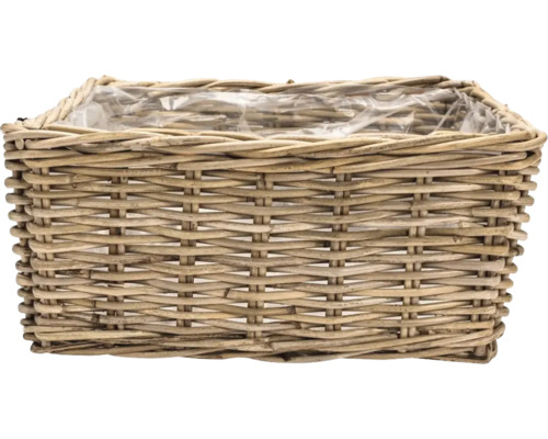 Korgkruka Leah Bali naturfiber 30x30x14cm natur Flätad blomkorg med folie