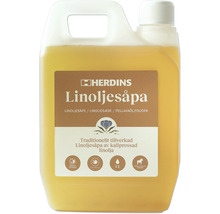 Herdins linoljesåpa i en plastflaska