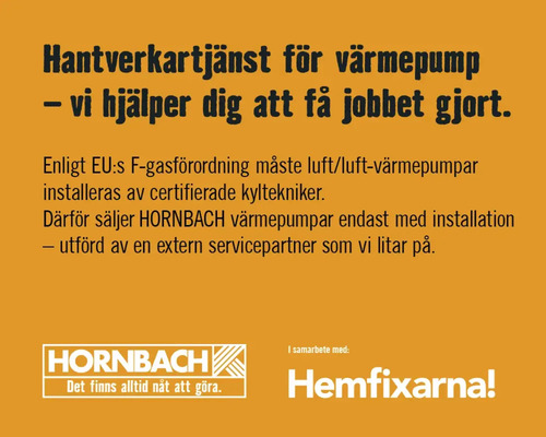 Hantverkstjänst för värmepumpar hos Hornbach