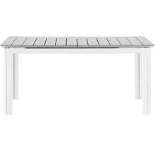 Trädgårdsbord med ribbad bordsskiva och metallram