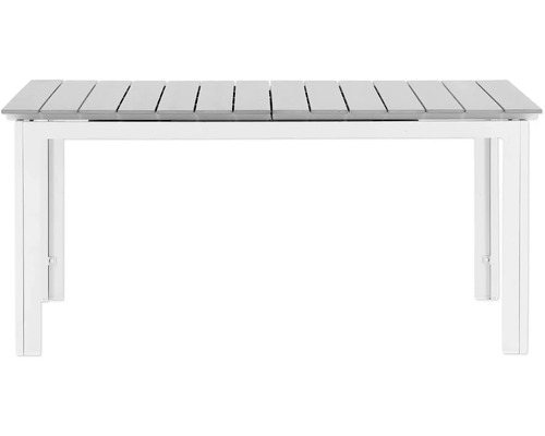 Trädgårdsbord med ribbad bordsskiva och metallram