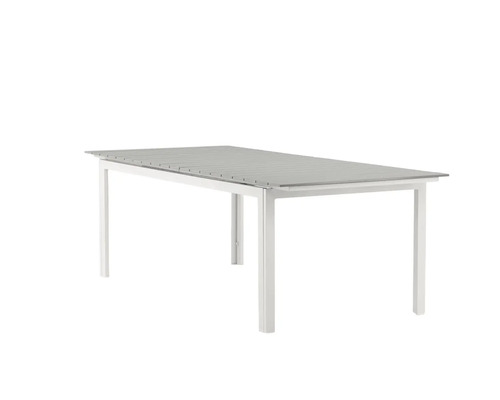 Trädgårdsbord med lamellbordsskiva och vit ram