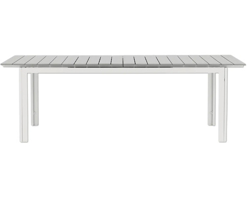 Matbord VENTURE HOME Levels 229x100cm vit Trädgårdsbord med ribbad bordsskiva