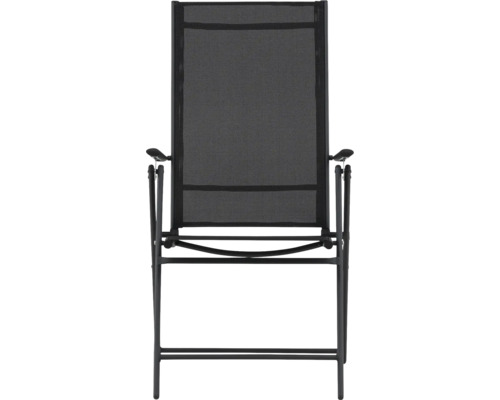 Positionsstol VENTURE HOME Levanzo svart Trädgårdsstol med armstöd och textilklädsel