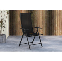 Trädgårdsfåtölj av metall och textil