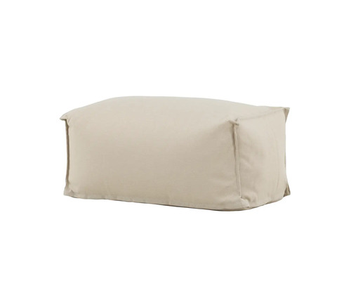 Beige sittkub av textil