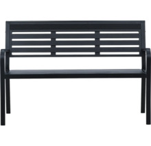 Trädgårdsbänk med ribbad struktur av metall