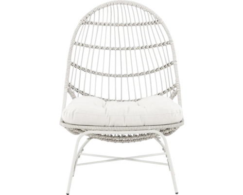 Loungefåtölj VENTURE HOME Paul beige inkl. dyna Flätad fåtölj med dyna för utomhusbruk