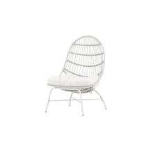 Trädgårdsfåtölj med rottingflätning och sittdyna