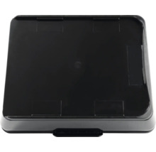 Svart förvaringslåda i plast med lock