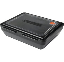 Svart fiskelåda med transparent lock