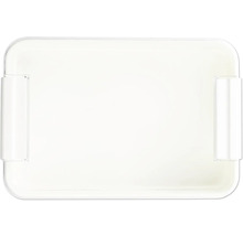 Vit förvaringslåda med handtag