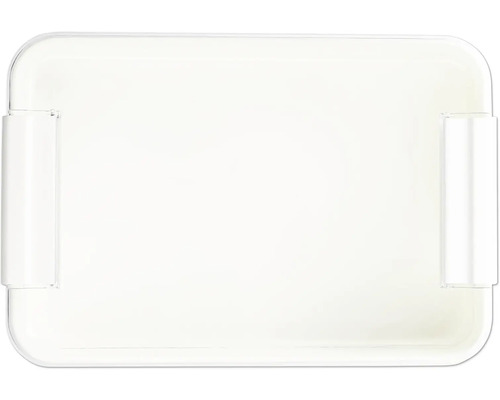 Vit förvaringslåda med handtag