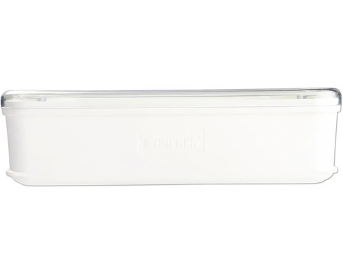 Vit förvaringsburk med transparent lock