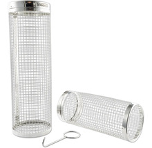 Två Tenneker rökrrör av rostfritt stål med krokar