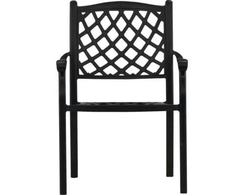 Caféstol VENTURE HOME Òbidos svart Trädgårdsstol med armstöd och rottingmönster