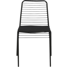 Svart metallstol med horisontella ribbor