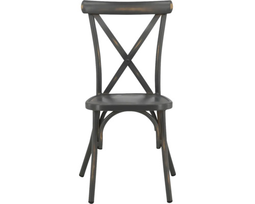 Matstol VENTURE HOME Tablas mörkgrå Trästol med X-format ryggstöd