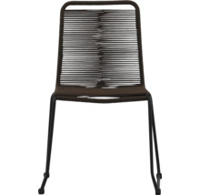 Stol med metallram och repväv