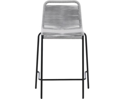 Barstol VENTURE HOME Lindos ljusgrå/svart Barstol med stålram och flätad sits