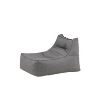 Grå sittpuff med ryggstöd