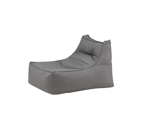 Grå sittpuff med ryggstöd