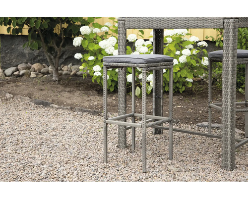 Barstol i rotting med sittdyna för utomhusbruk