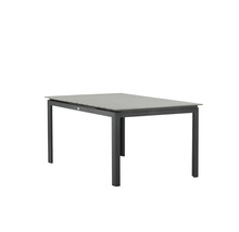 Utdragbart trädgårdsbord med metallram och bordsskiva