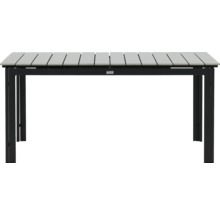 Trädgårdsbord med bordsskiva av separata element och metallram