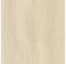 Ljust laminatgolv med träutseende.