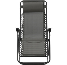 Trädgårdsliggstol med huvudkudde och metallram