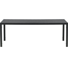 Rektangulärt trädgårdsbord med bordsskiva i ribbstil