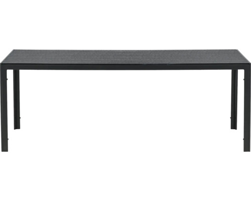 Rektangulärt trädgårdsbord med bordsskiva i ribbstil