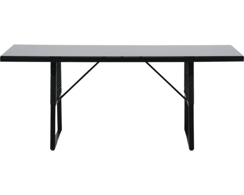 Rektangulärt bord med bordsskiva och metallram