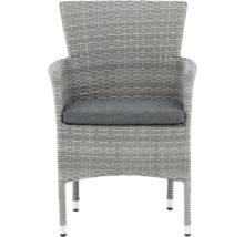 Trädgårdsfåtölj i polyrotting med sittdyna