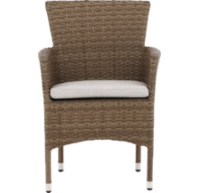 Trädgårdsfåtölj i polyrotting med sittdyna