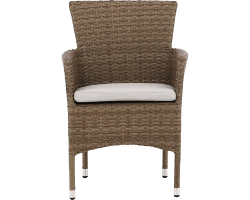 Matstol VENTURE HOME Malina natur inkl. dyna Trädgårdsfåtölj i polyrotting med sittdyna