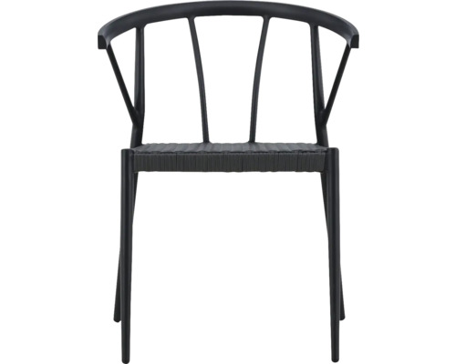 Matstol VENTURE HOME Stina svart Stol med sits av rotting