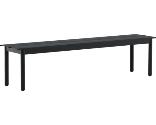 Svart trädgårdsbänk av metall