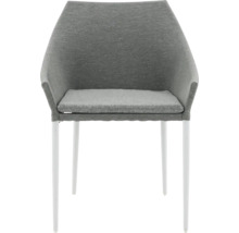 Grå karmstol med vita ben