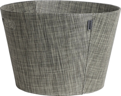 Grå tvättkorg i textil med handtag