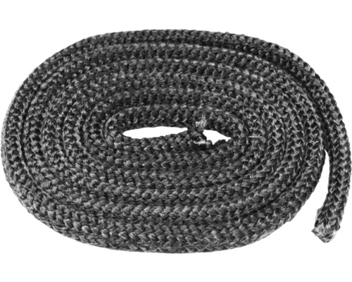 Glasfiberpackning ADURO svart rund Ø12mm 2m Ugnsdrev av textil upprullad