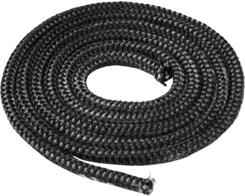 Glasfiberpackning ADURO svart rund Ø10mm 2m Eldtätningslist för vedeldade kaminer