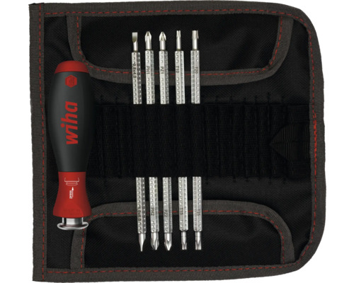 Wiha skruvmejsel med bitsats i svart rullväska